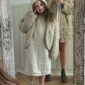 Old navy girls boucle shag coat, faux fur, cozy winter jacket, coat, holiday EUC